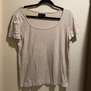 Attention cream crew neck short sleeve shirt